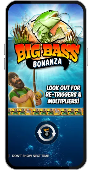 Click the Big Bass Bonanza slot icon to start.