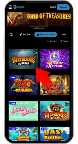 Find Big Bass Bonanza in the casino library.